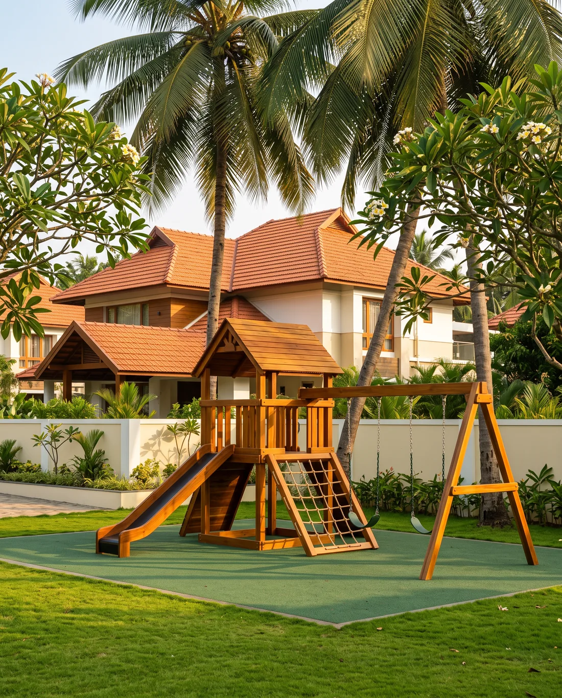 The children's play area on the lawn.